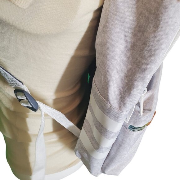 Adidas Classic 3 Stripes Rainbow Light Gray Backpack - Picture 8 of 12